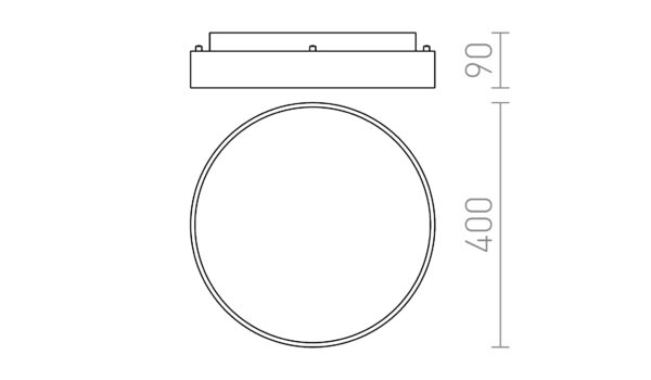 MENSA R 40 stropna mat crna 230V LED 28W 3000K