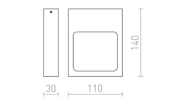 LEA zidna crna 230V LED 6W 3000K