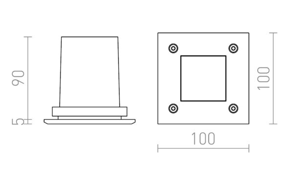 ORBU SQ nehrđajući čelik 230V GU10 35W IP65