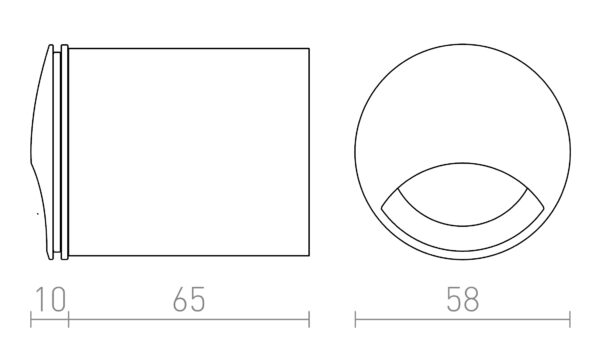 CLUB IND ugradna srebrno siva 230V LED 3W IP54 3000K