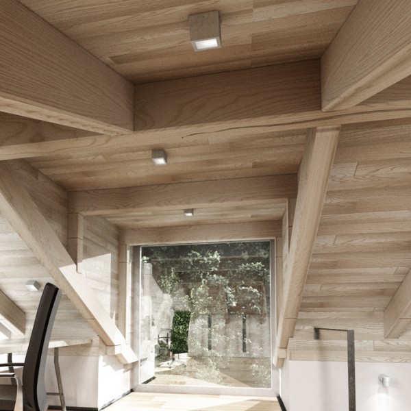 DEZA kvadratna aluminijum/satinirano staklo 230V LED G9 5W IP54