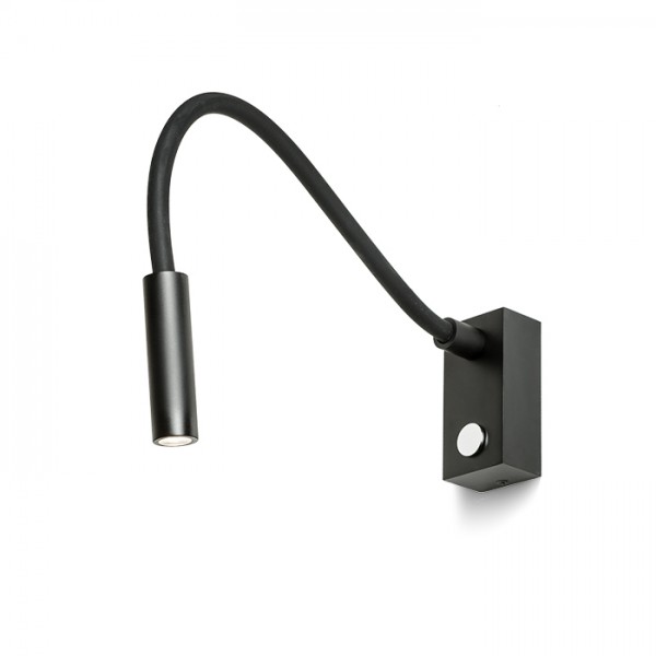 AIM s dugim fleksibilnim vratom crna 230V LED 3W 45° 3000K