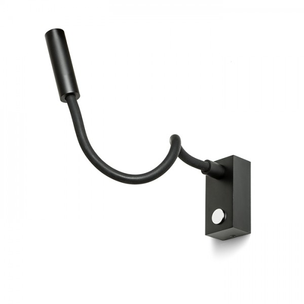 AIM s dugim fleksibilnim vratom crna 230V LED 3W 45° 3000K