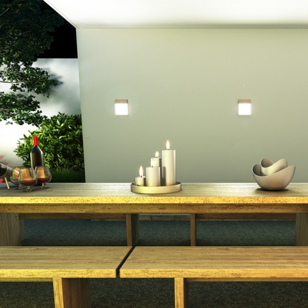 VERIA zidna srebrno siva 230V LED 6W 116° IP54 3000K