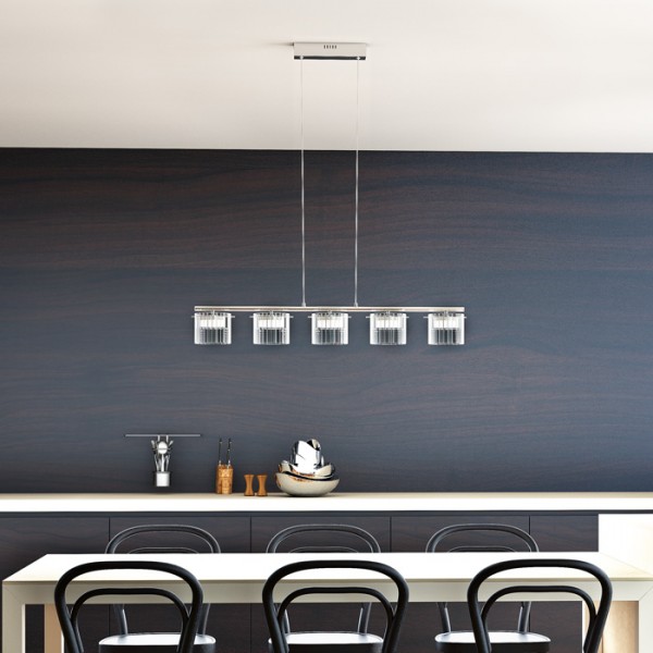 ESTRA V viseća bijela prozirno staklo 230V LED 5x5W 3000K