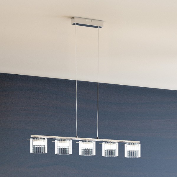 ESTRA V viseća bijela prozirno staklo 230V LED 5x5W 3000K