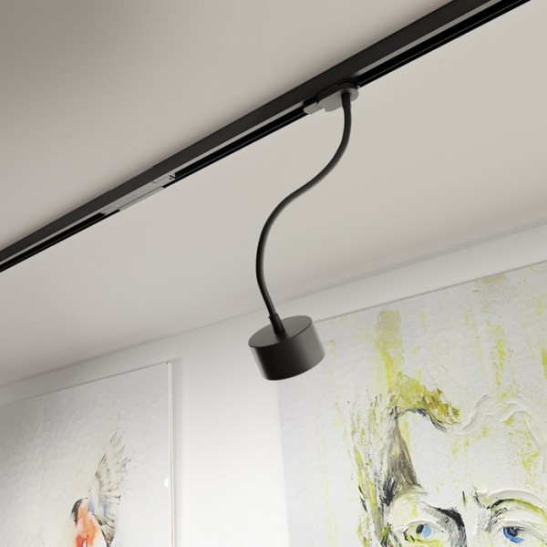 PIXIE s dugim fleksibilnim vratom za 3F stazu crna 230V LED GX53 7W