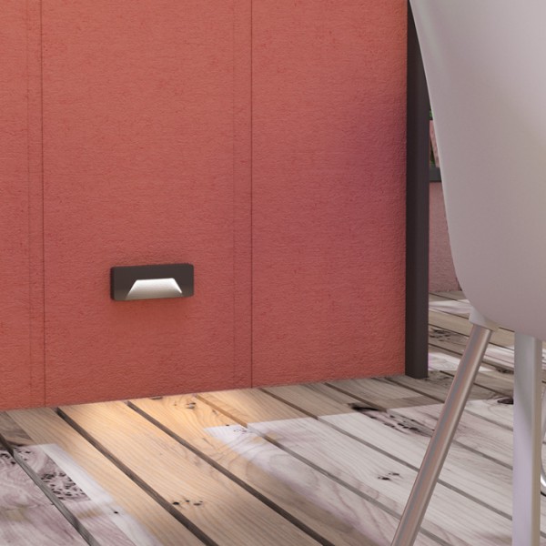 RENO SQ INDR zidna antracit 230V LED 3W IP65 3000K