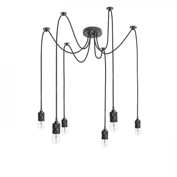 CINDY VI viseća crna 230V LED E27 6x15W
