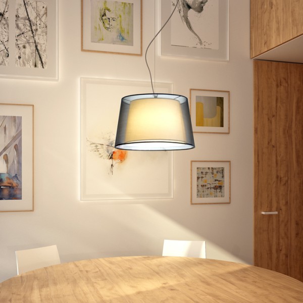 ESPLANADE viseća transparentna crna/bijela krom 230V LED E27 15W