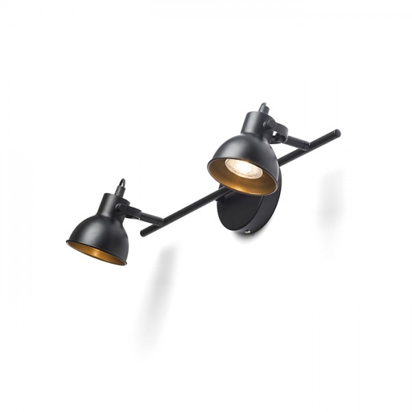 ROSITA II zidna crna/zlatna 230V LED GU10 2x9W