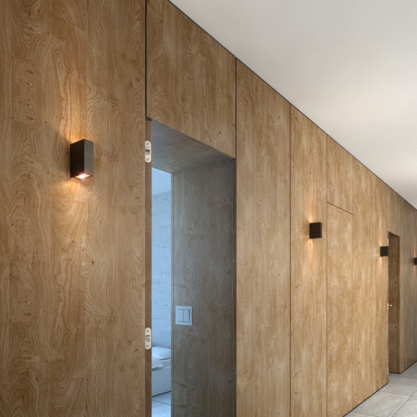 UKKO zidna crna 230V LED 2x3W 55° IP54 3000K