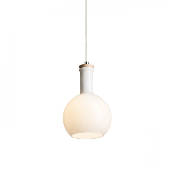 PULIRE RD viseća opalno staklo/drvo/krom 230V LED E14 6W