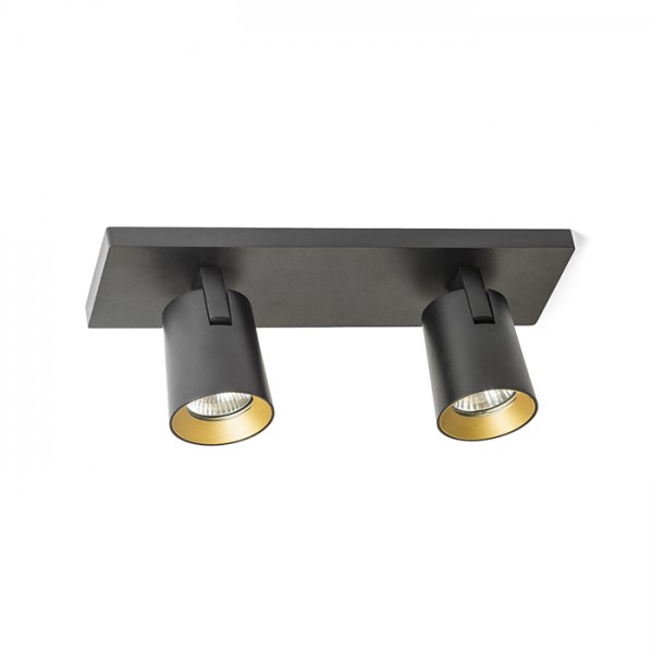 KENNY II montažna crna/zlatna 230V LED GU10 2x8W