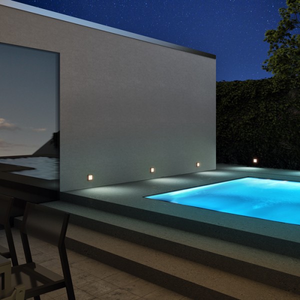 DEJAVU SQ 9 ugradna crna 230V LED 3.5W IP65 3000K