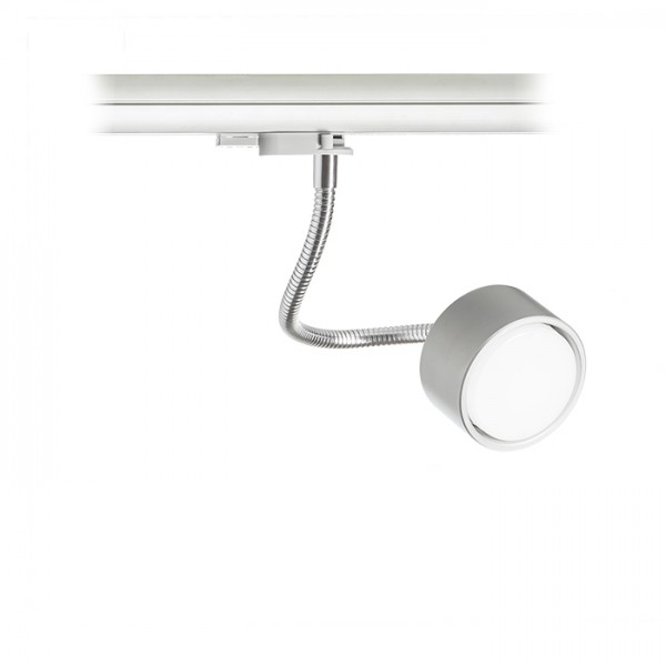 PIXIE s dugim fleksibilnim vratom za 3F stazu srebrno siva krom 230V LED GX53 7W