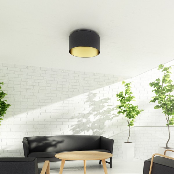 DOUBLE 40/30 sjenilo crna polycotton/zlatna folija max. 23W