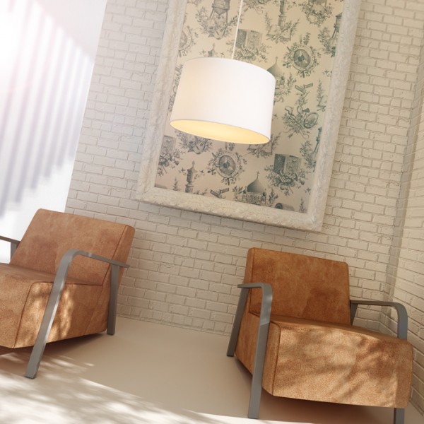 ASPRO 55/30 sjenilo bijela polycotton/bijelo pvc max. 23W