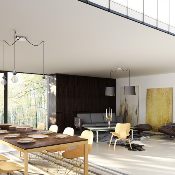 KOMBIX 3 viseći komplet BO+CK+KG 230V LED E27 3x15W