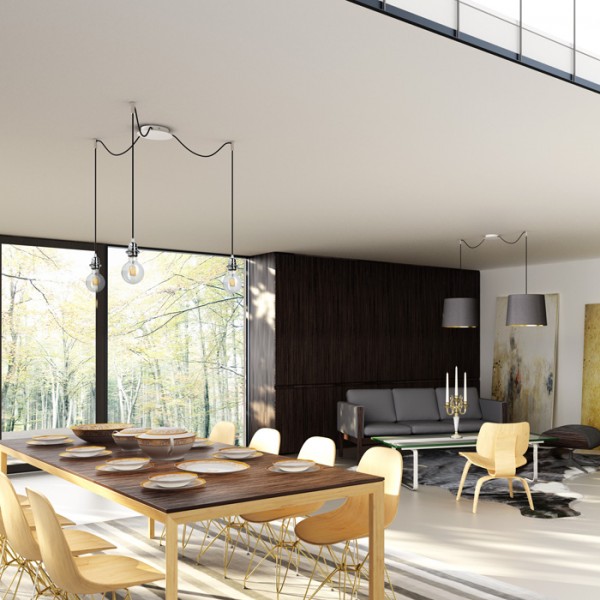 KOMBIX 3 viseći komplet BO+CK+KG 230V LED E27 3x15W