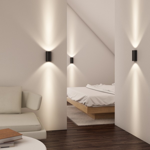 DAFFY zidna crna 230V LED 6W 3000K