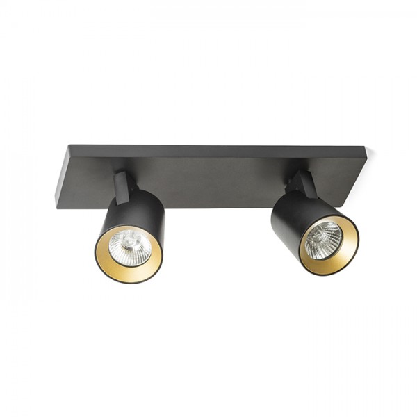 KENNY II montažna crna/zlatna 230V LED GU10 2x8W