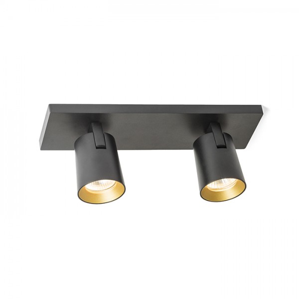 KENNY II montažna crna/zlatna 230V LED GU10 2x8W