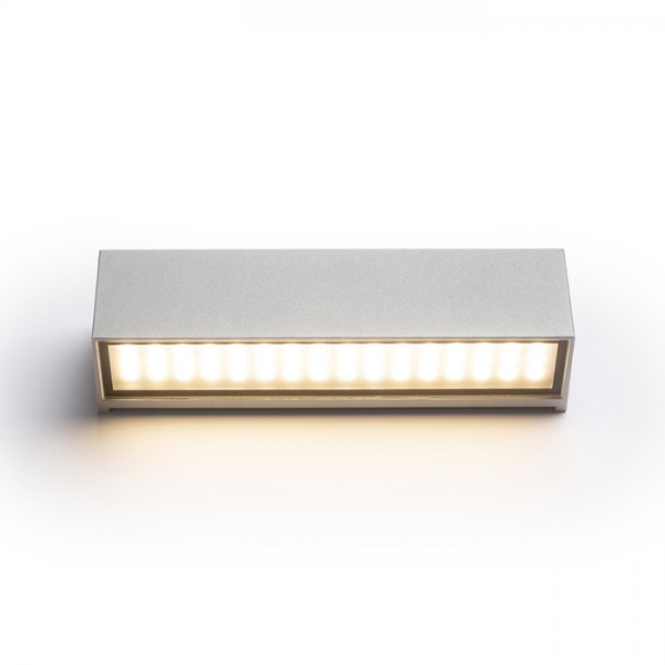 CAMARGUE zidna srebrno siva saten staklo 230V LED 6W IP65 3000K