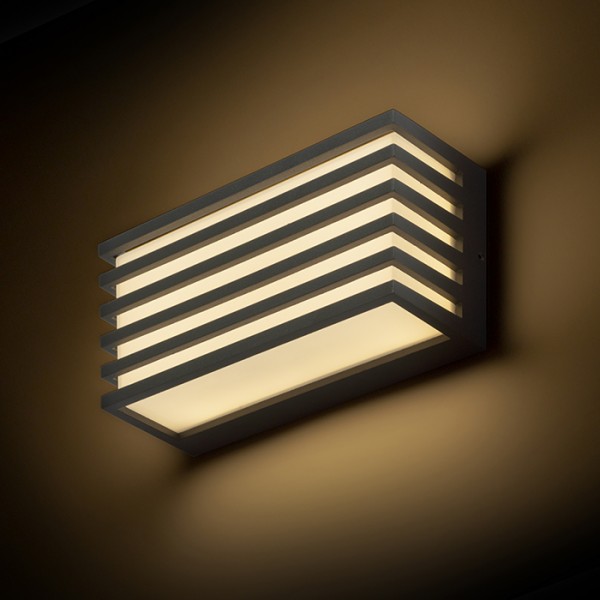 CLAIRE 21 zidni antracit mliječni akril 230V LED 9W IP54 3000K