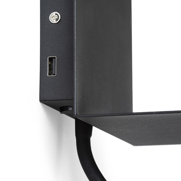 ROSTAM zidna s USB-om crna 230V LED 2x3W 3000K