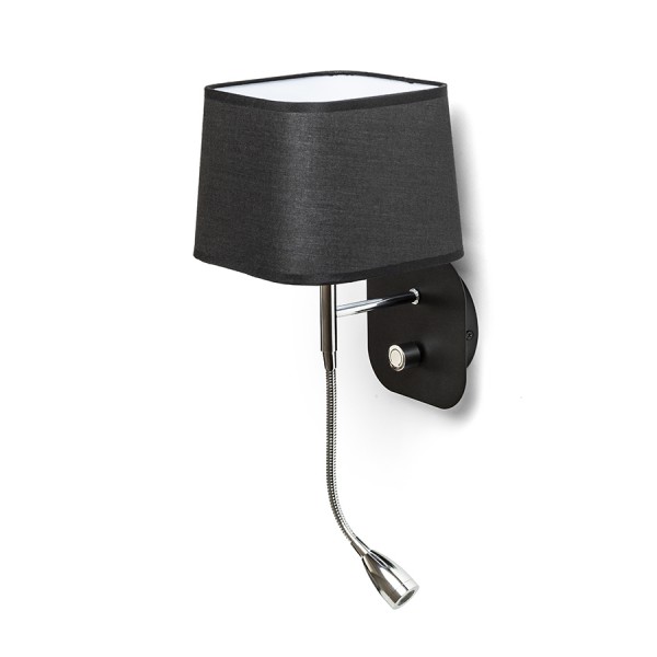PERTH zidna s LED spot svjetiljkom crna/crna krom 230V LED E14 LED 7+3W 30° 3000K