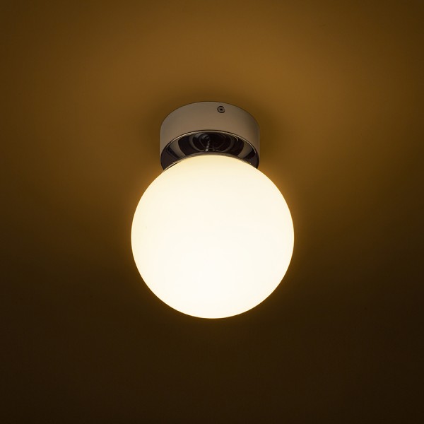 BOLLY 17 stropna opalno staklo/krom 230V LED E27 11W IP44
