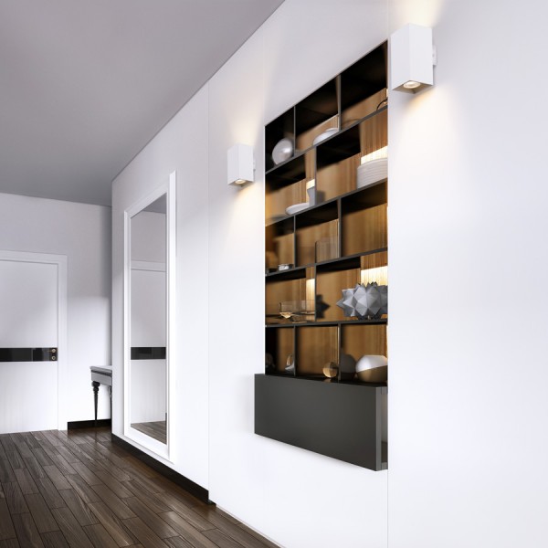 AGATE II zidna mat bijela 230V LED GU10 2x7W