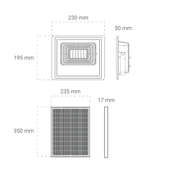 LED solarni reflektor 40W 6500K IP65