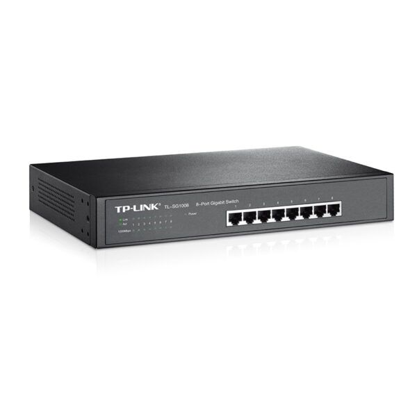 TP-Link 8-port Gigabit preklopnik (Switch), 8×10/100/1000M RJ45 ports, 1U 19", Rack mount, metalno kućište