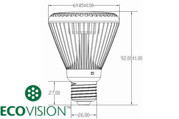 EcoVision LED žarulja E27, 7W, 350lm, 4000K, PAR22