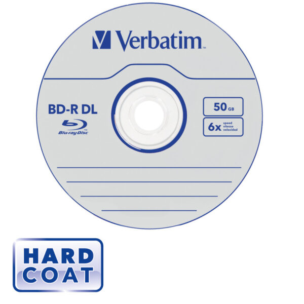 Blu-Ray Verbatim BD-R DL 6× 50GB Hard Coat Scratch Guard Plus 10 pack spindle