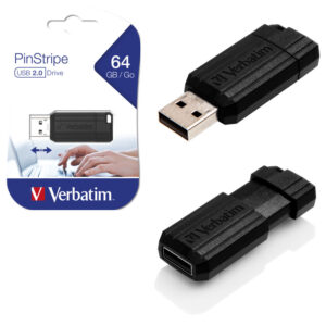 Verbatim USB2.0 PinStripe 64GB, crni