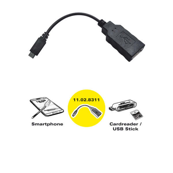 25963_01 Roline USB2.0 OTG kabel TIP A(F) na Micro B(M), 0.15m, crni