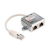 Roline VALUE Y (T) adapter Cat.5e/Class D, 1×RJ45 - 2×RJ45, M/F, STP, srebrni