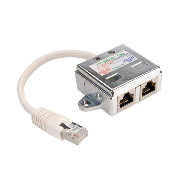 Roline VALUE Y (T) adapter Cat.5e/Class D, 1×RJ45 - 2×RJ45, M/F, STP, srebrni