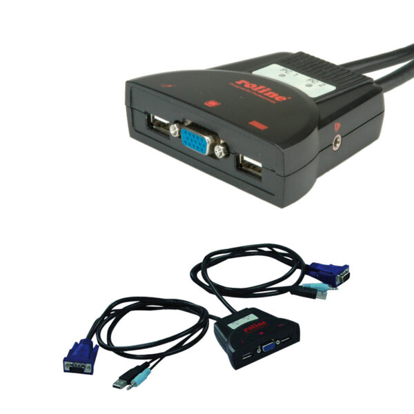 Roline KVM "Star" preklopnik (1 korisnik/2 PC), USB/Audio
