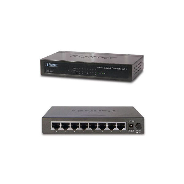 PLANET Gigabit preklopnik (Switch) 8-port 10/100/1000Mbps, metalno kućište