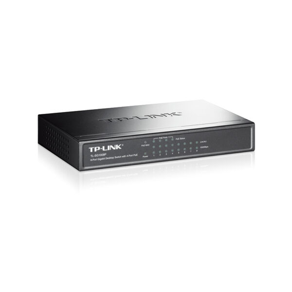 TP-Link 8-port Gigabit PoE preklopnik (Switch), 8×10/100/1000M RJ45 ports, 4×PoE ports, metalno kućište (53W)