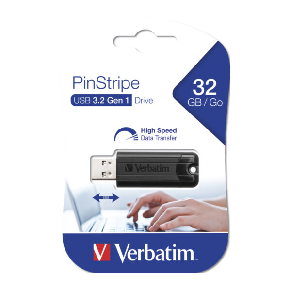 34339_04 Verbatim PinStripe 32GB USB3.2 Gen1, crni