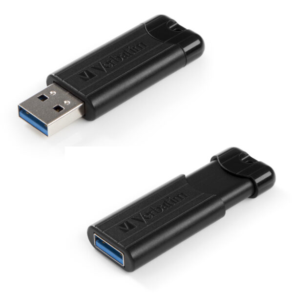 34340_02 Verbatim PinStripe 64GB USB3.2 Gen1, crni