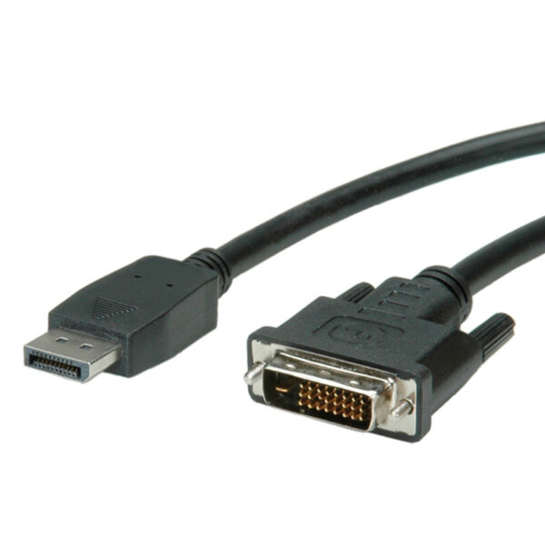 Roline VALUE DisplayPort kabel, DP - DVI-D (24+1), M/M, 1.0m, crni