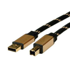 Roline GOLD USB2.0 kabel TIP A/B M/M, 3.0m, crno/zlatni