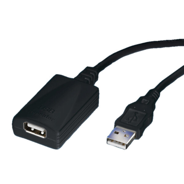 Roline USB2.0 produžni kabel, 1-port, 5.0m, crni