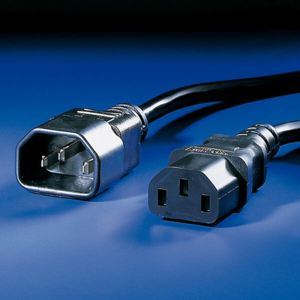 Roline VALUE naponski kabel PC-Monitor, IEC320 C14-C13 10A, M/F, 1.0m, crni